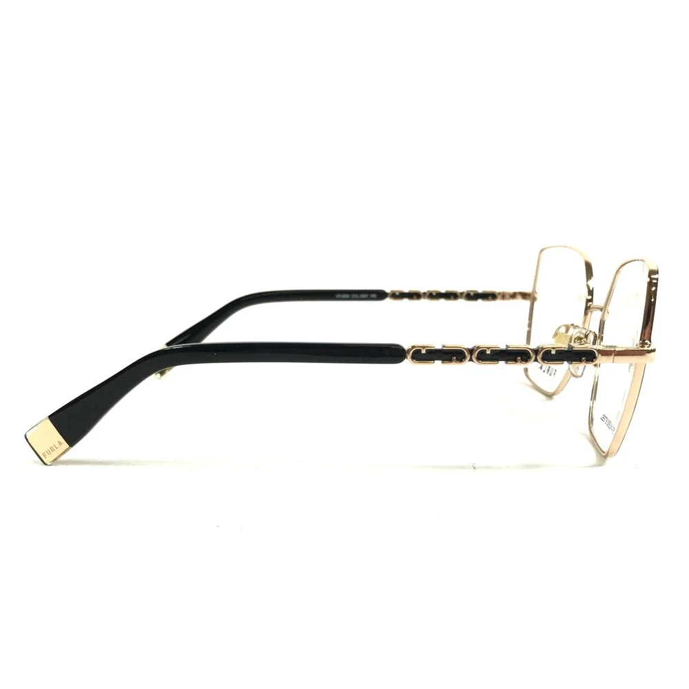 Furla Eyeglasses Frames VFU835 COL.0301 Black Gold Butterfly Wire Rim 54-16-140